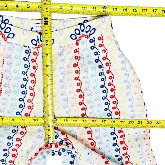 Eyelet Embroidery Boho Pants Multicolor Cropped Zip-Side Sz S - Picture 12 of 16